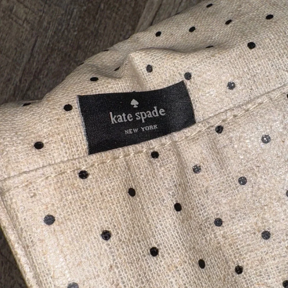 Kate Spade New York Out To Lunch Polka Dot Insulated Lunch Bag Tote Cream Black
